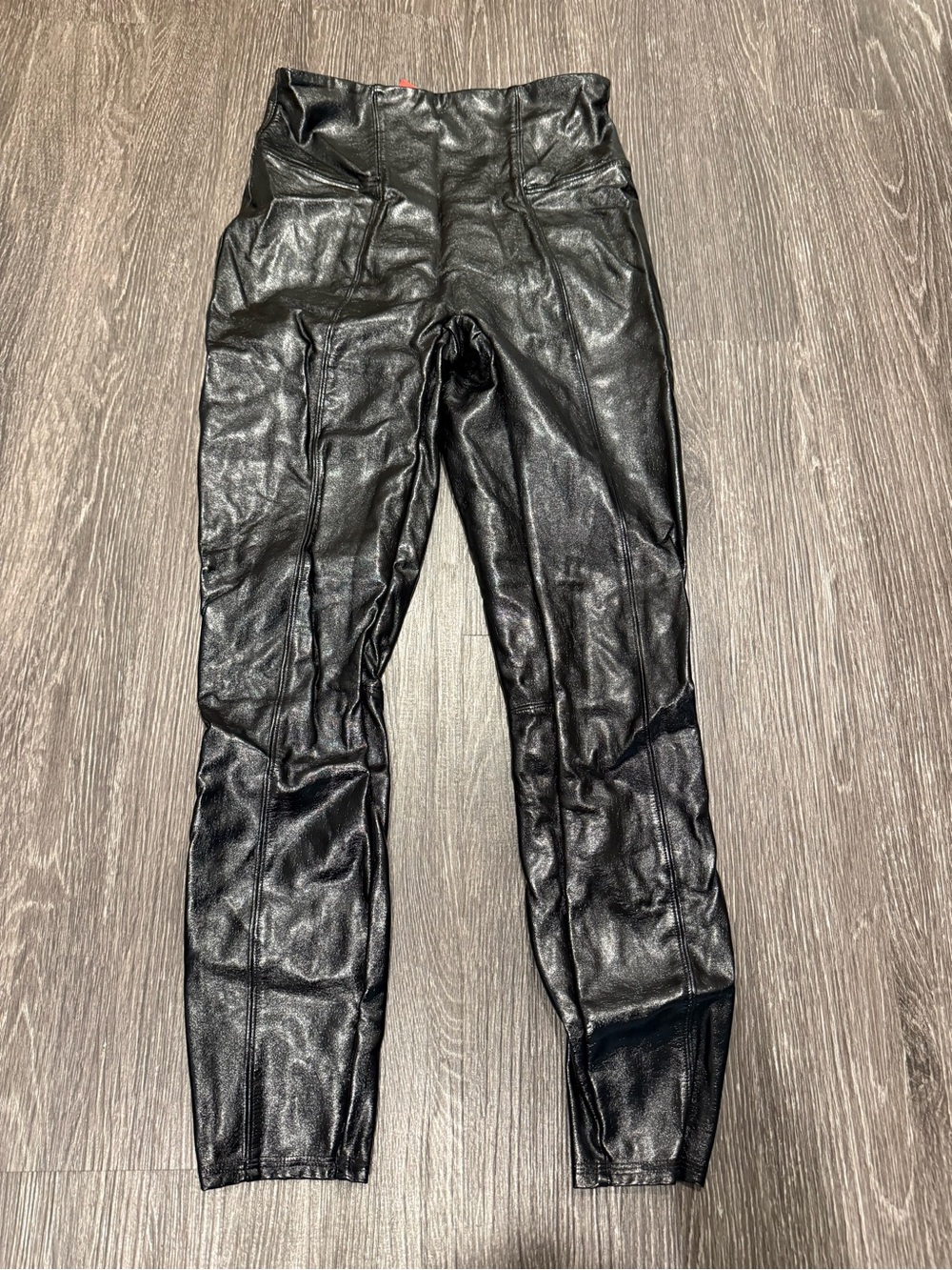 SPANX Black Faux Leather Skinny Jeans for Women